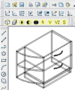 Na rysunku przedstawiono model mebli, które mogą być używane przez program Szczegóły projektowaniu mebli.